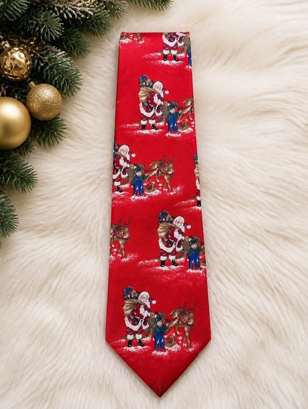 Reed St. James 100% Red Christmas Necktie